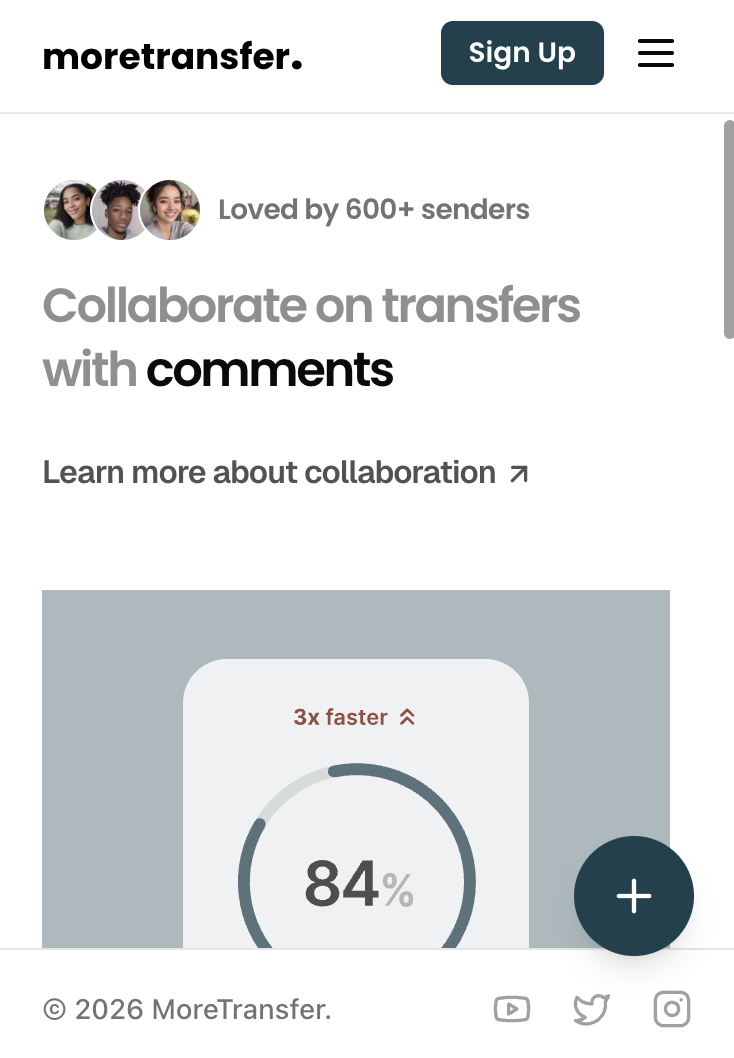 MoreTransfer mobile view MoreTransfer mobile view